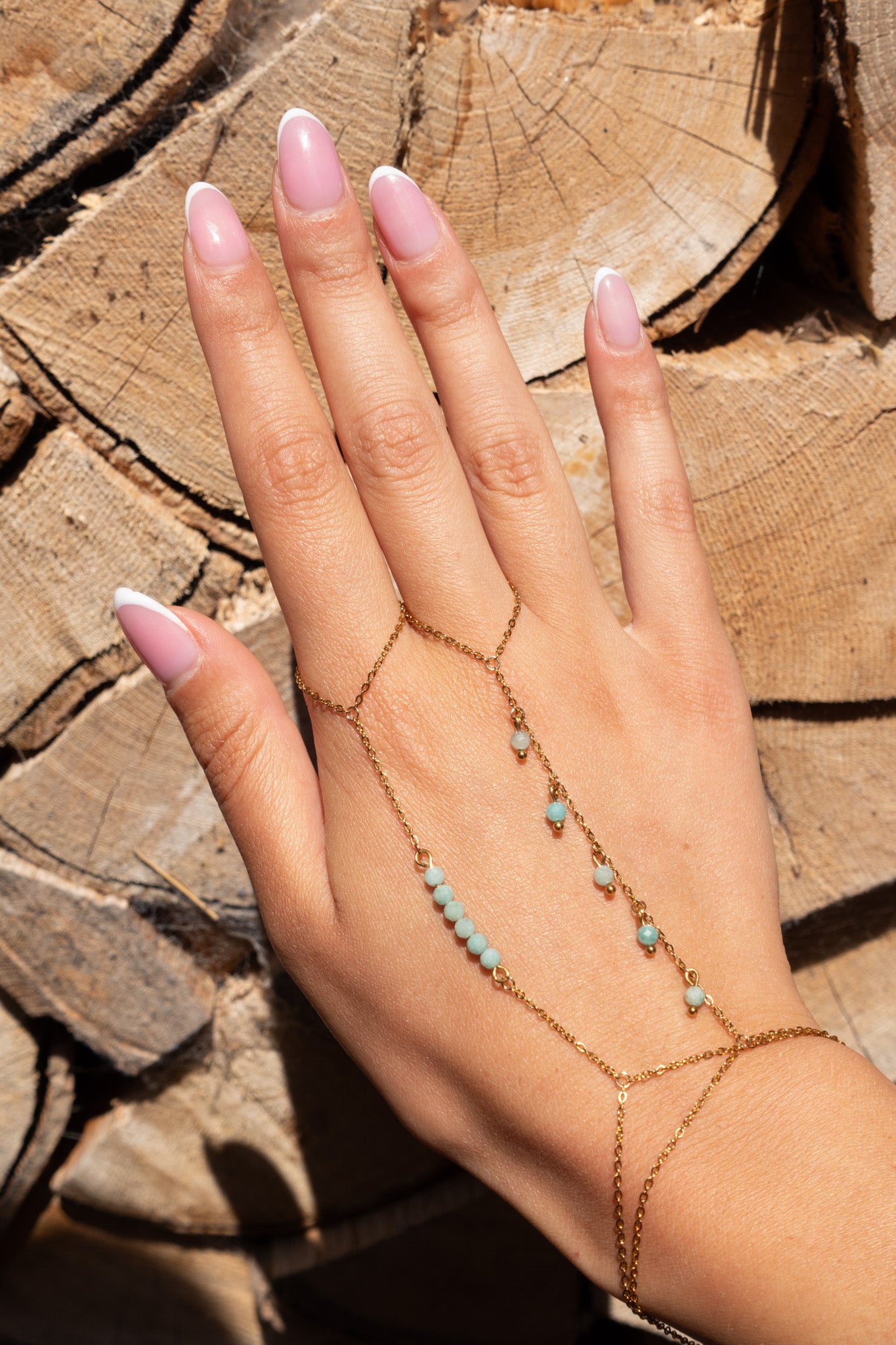 Côte x Capri hand chain set turquoise - gold plated