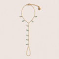 Côte hand chain turquoise - gold plated