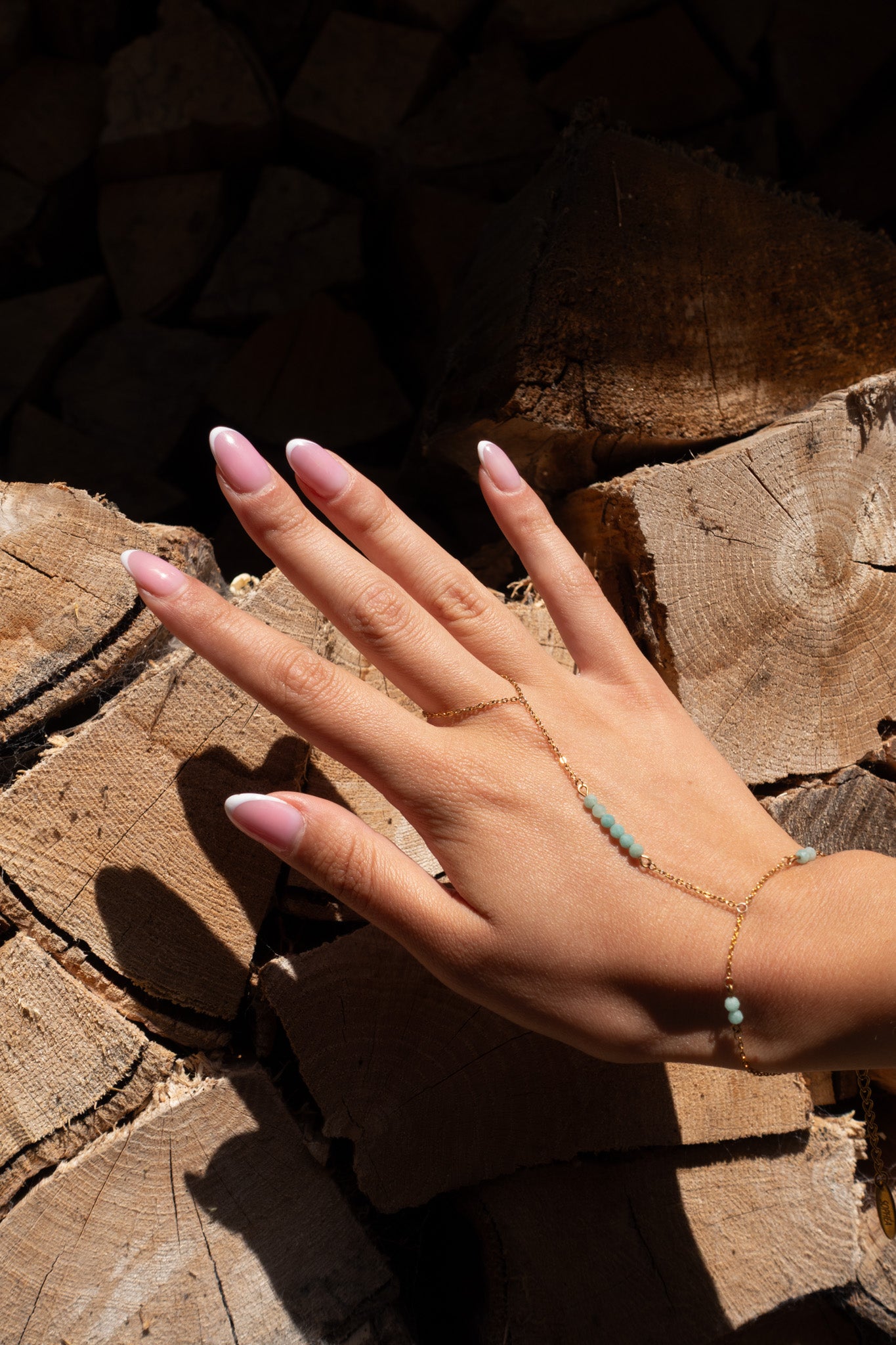 Capri hand chain turquoise - gold plated