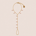 Côte hand chain roze - gold plated