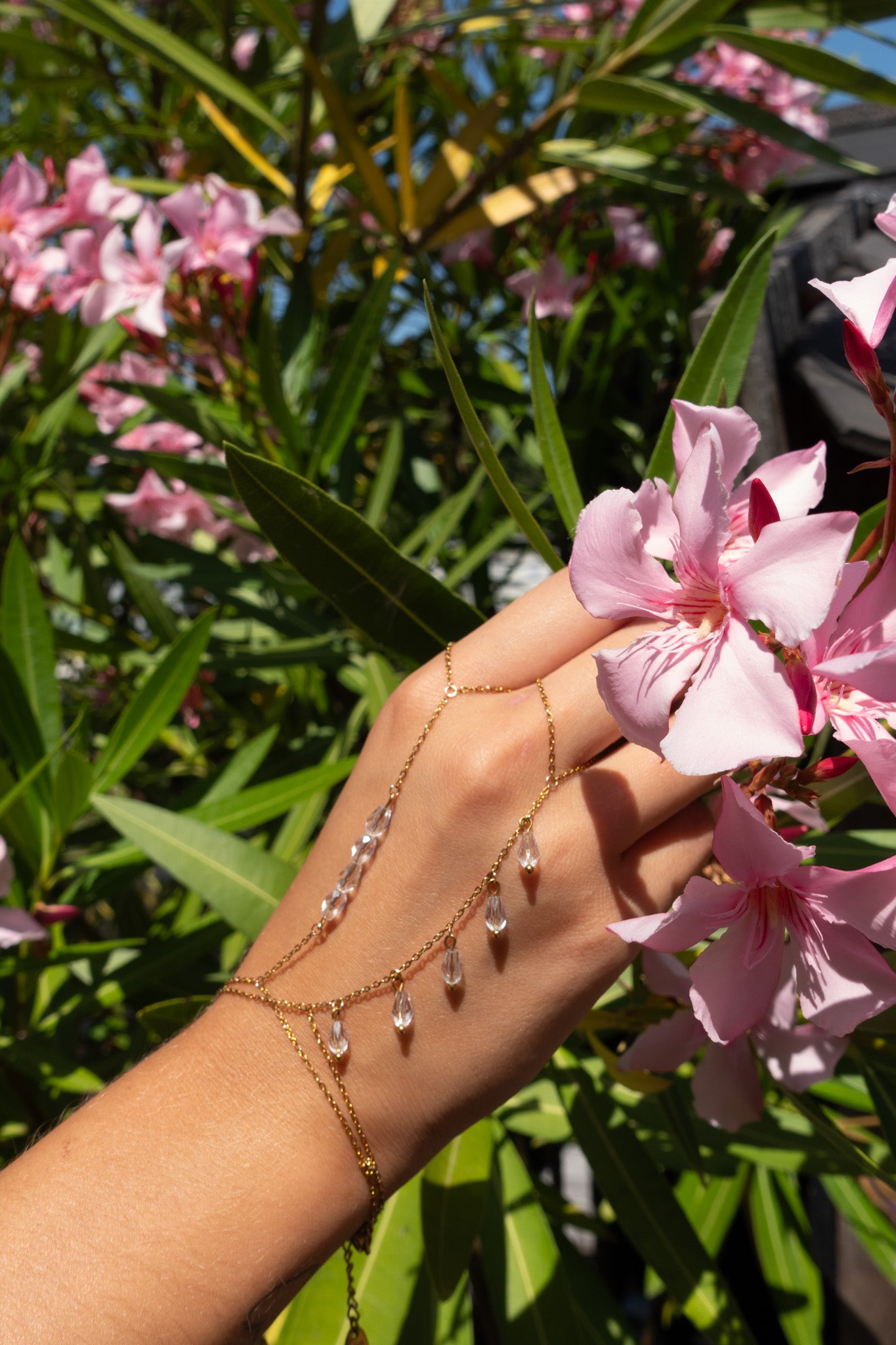 Côte x Capri hand chain set helder - gold plated