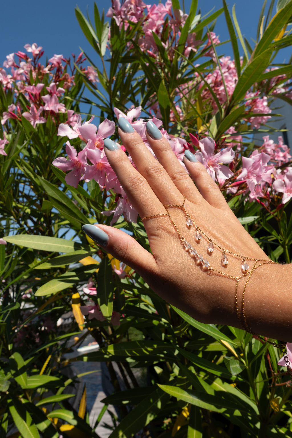 Côte x Capri hand chain set helder - gold plated