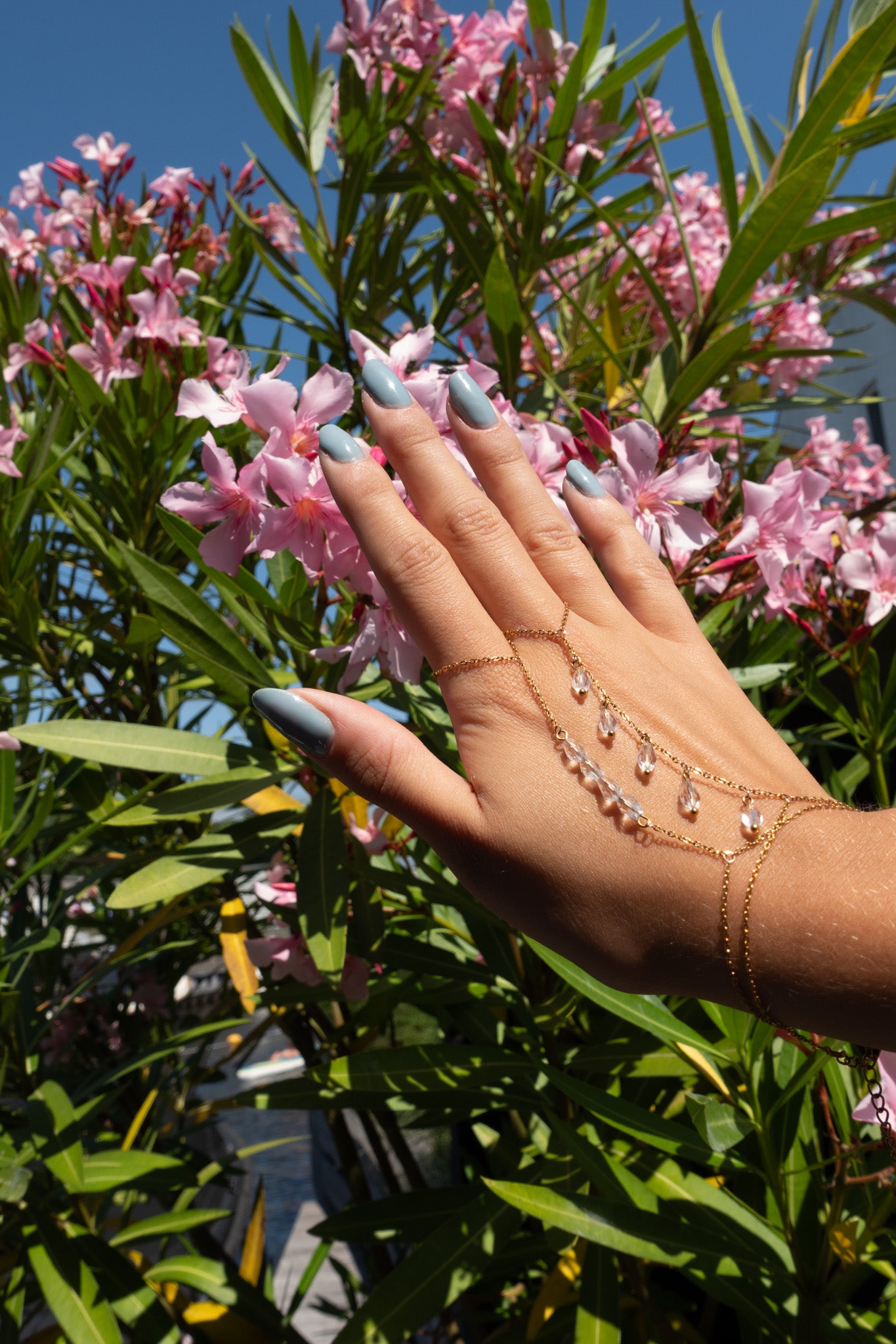 Côte x Capri hand chain set helder - gold plated