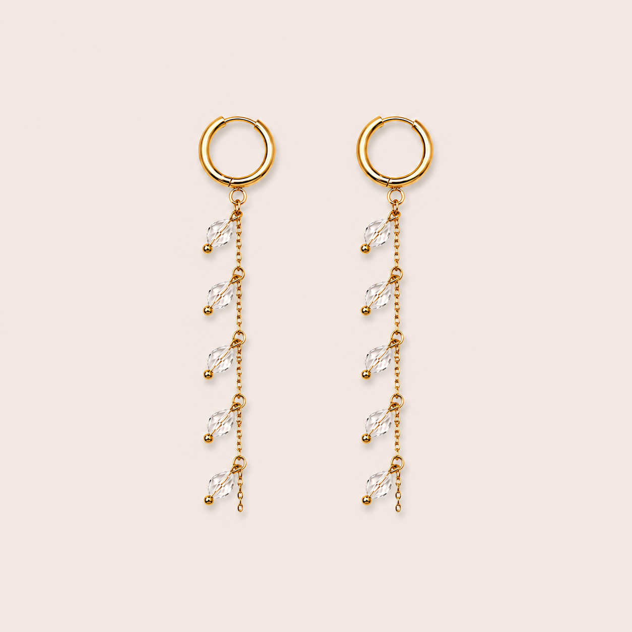 Azure oorbellen helder - gold plated