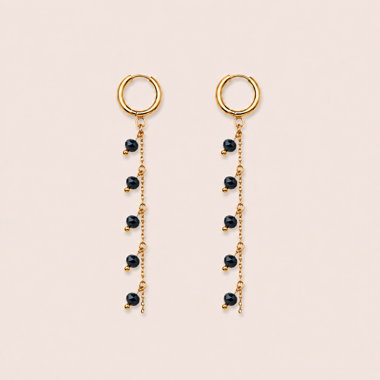 Azure oorbellen donkerblauw - gold plated