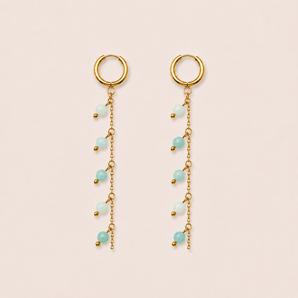 Azure oorbellen turquoise - gold plated