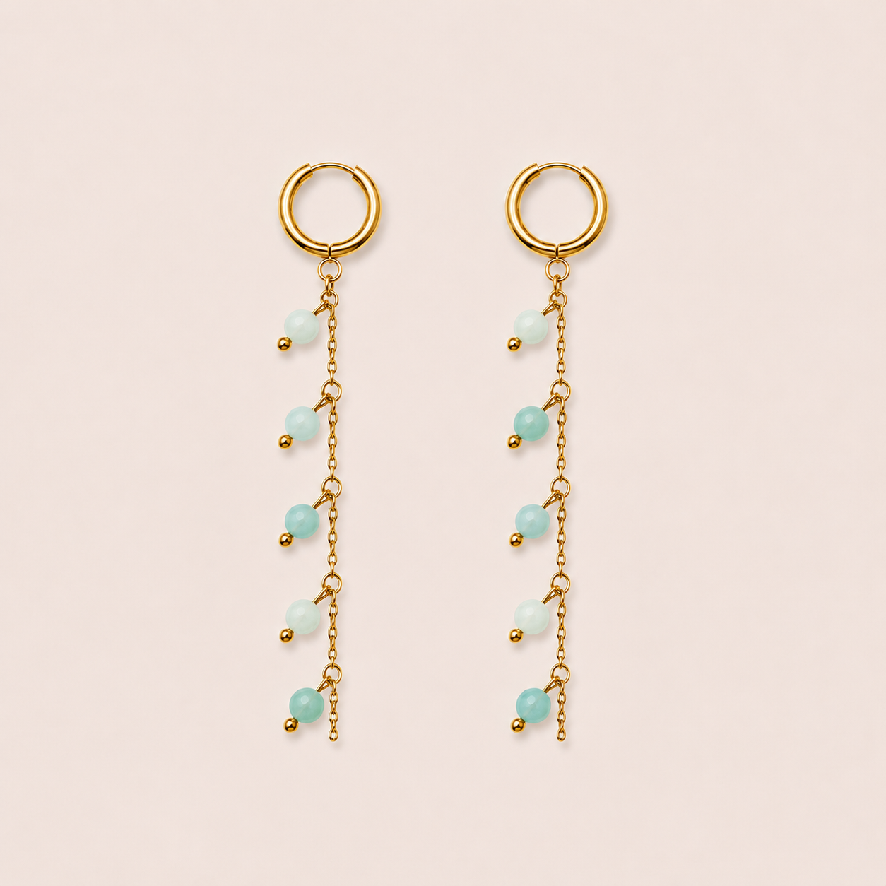 Azure oorbellen turquoise - gold plated
