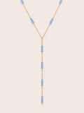 Soleil ketting blauw - gold plated