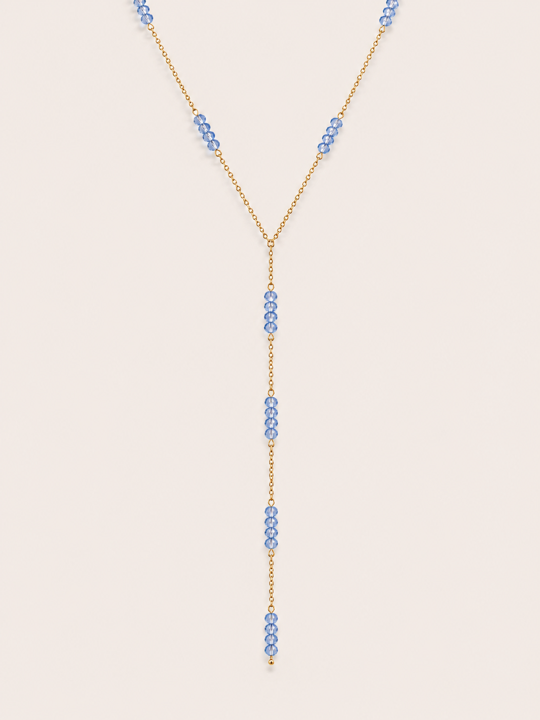 Soleil ketting blauw - gold plated