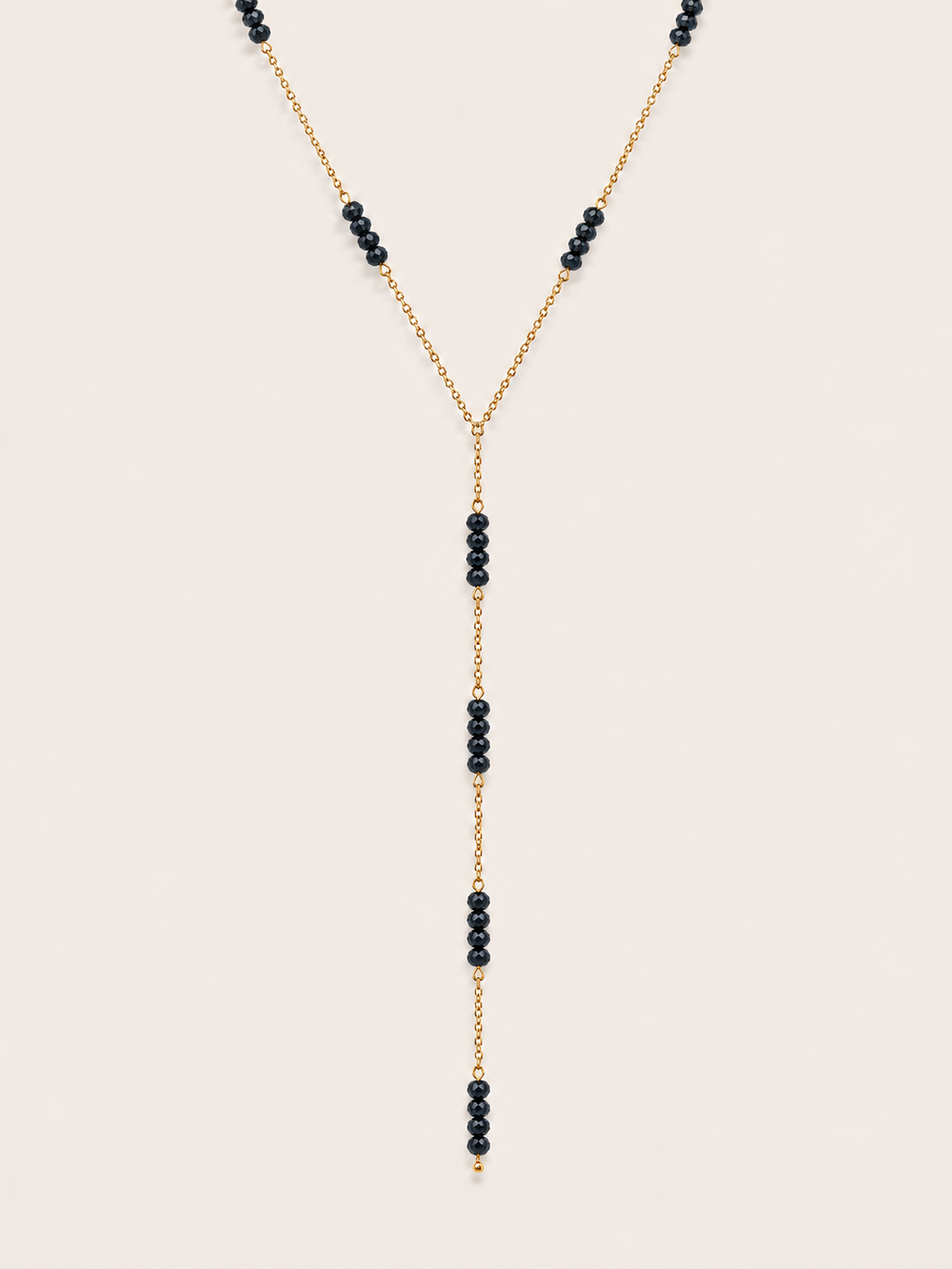 Soleil ketting donkerblauw - gold plated