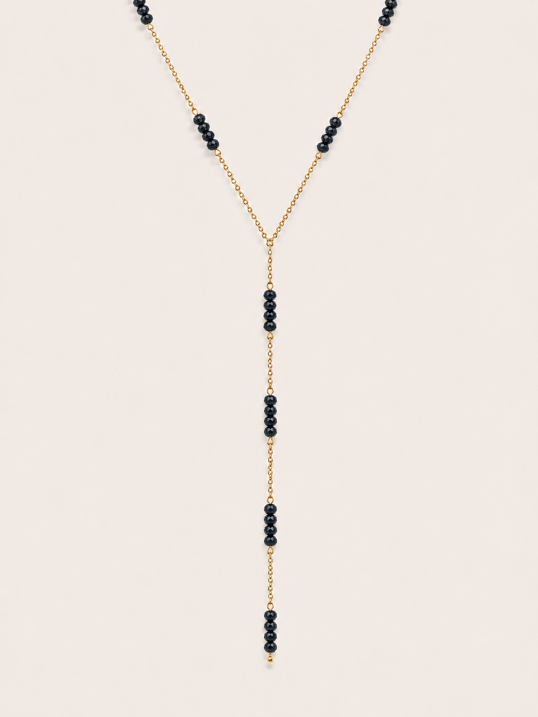 Soleil ketting donkerblauw - gold plated