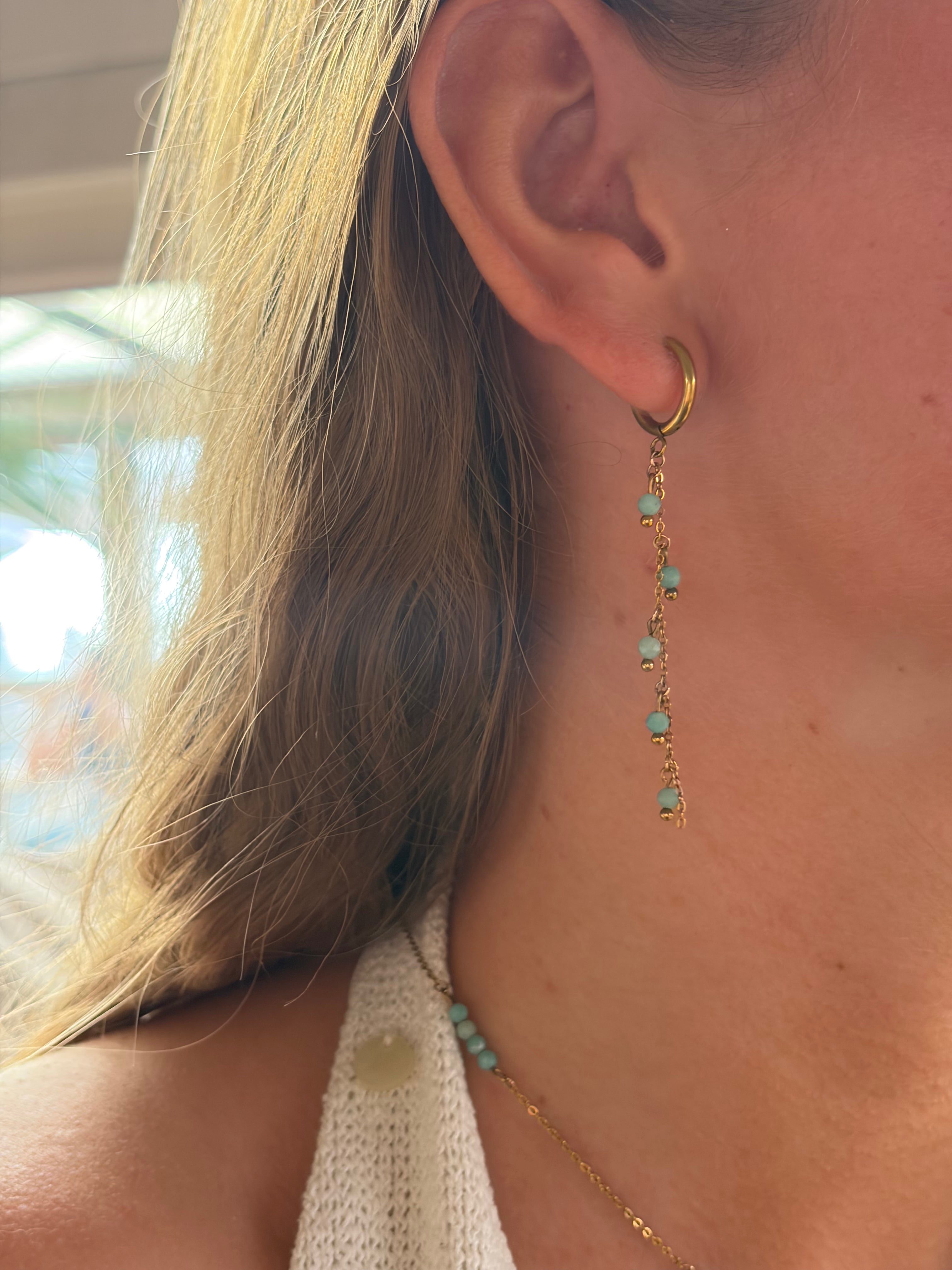 Azure oorbellen turquoise - gold plated
